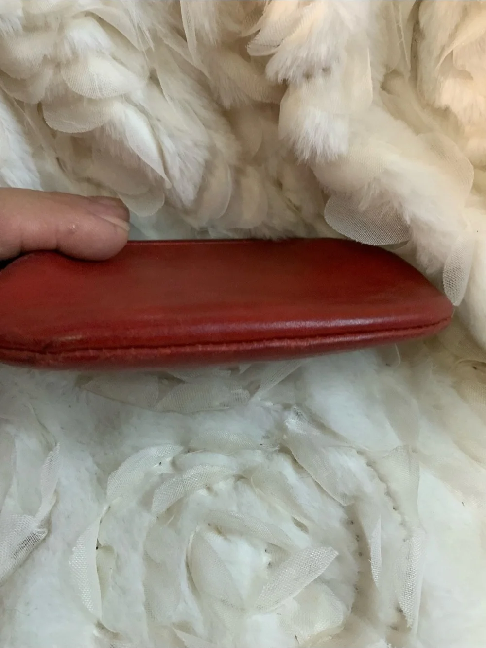 Coach Red Leather Kiss-Lock Coin Purse,Y2K,Vintage.